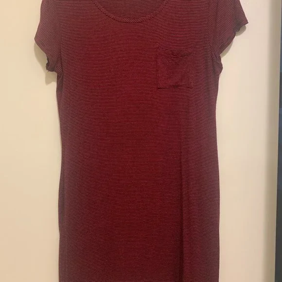 Red Striped T-Shirt Dress - Picture 2 of 3